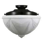 Empire Opal Matt 14&quot; Shade w 12 1/4&quot; Black Batten Fix Light