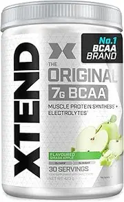 Scivation Xtend Original BCAA Powder, 7g BCAAS,Branched Chain Amino Acids, Zero Sugar Electrolyte Drink +Hydration, Keto Friendly, Green Apple, 30 Servings'