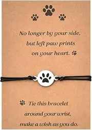 Pet Memorial Gifts for Dog Paw Print Bracelet for Pet Lover Dog Owner Remembrance Gifts for Loss of Dogs Sympathy Bracelets Bereavement Gifts for Sisters Friends