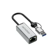 LAN to USB Adapter - USB A & C to Ethernet Port - Aluminium Alloy RJ45 Ports ...
