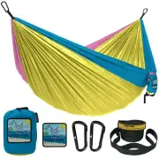 Camping Hammock Portable w Tree Straps Single or Double for Outside Hiking