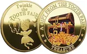 Erconsso Tooth Fairy Coin - Lost Teeth Reward Commemorative Coin - Fun Keepsake for Display Kids Childhood Tradition