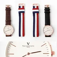 在飛比找樂天市場購物網優惠-范倫鐵諾Valentino 超薄簡約線條玫瑰金皮革手錶 雙錶