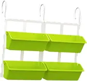 Generic Balcony Vegetable Planter with Hanging Hook Flower Pot Removable Tray Multipurpose Simple Assembly Windowsills Planter, LightGreen 67x47.4cm