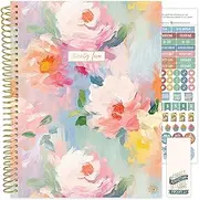 bloom daily planners 2025 (8.5" x 11") Calendar Year Day Planner (January 2025 - December 2025) - Weekly/Monthly Dated Agenda Organizer with Stickers & Tabs - Painted Peonies