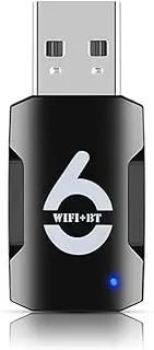 WiFi 6 Bluetooth 5.3 USB 2-in-1 Adapter WiFi and Bluetooth Dual Band 2.4/5GHz 900Mbps for PC/Laptop/Desktop, WiFi Bluetooth Mini USB Adapter Without Driver, Supports Windows 10/11