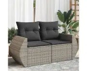 Garden sofa grey 2-seater outdoor furniture storage cushions modular