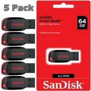 SanDisk Cruzer Blade 64GB USB 2.0 Flash Drive Thumb Memory Stick Lot Pack of 5