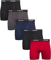[IZOD] Men's Boxer Briefs – 5 Pack Performance Boxers for Men with Mesh Pouch
