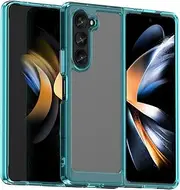 [Eabhulie] Galaxy Z Fold5 Case, Clear PC Back TPU Bumper Case Cover for Samsung Galaxy Z Fold5 Transparent Blue