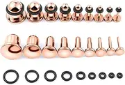[DERALA] 9pairs Ear Stretching Kit Stainless Steels Tapers and Plugs Tunnels Ear Gauges Flesh Expander Set Body Piercing Jewelry Black Men Women 14g-00g