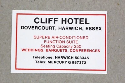 Matchbox label Cliff Hotel Dovercourt Harwich Essex MN176