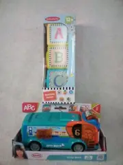 NIB-Baby Toy Bundle, Infunbebe Staking Blocks & BYD Bus (12+ months)