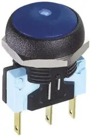 Apem PUSH BUTTON SWITCH 5A Momentary SPDT Tab, Dome Illuminated BLUE/BLUE