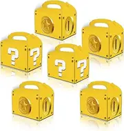 OULUN 12Pcs Mario Question Mark Party Candy Box, Super Brothers Question Mark Gold Coin Themed Party Candy Box