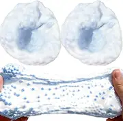 Stress Balls for Kids, 2 Pcs Squeeze Toys, White & Blue Colorful Beads Vacuum Slow Rise Squish Toy, for Party Favors Gifts
