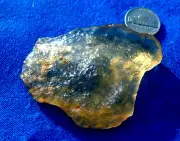Libyan Desert Glass Meteorite Tektite impact specimen( 235 ct)dimples yellow Gem