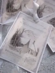 CHRISTMAS Let it Snow GIFT Tags Mica Flakes Glitter 8