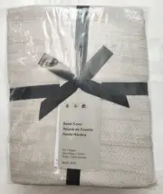 West Elm Full / Queen Silky Tencel Striated Duvet Cover 88" x 92" Sand