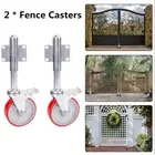 5" Fence Gate Wheel Rubber Gate Wheel Retractable Fence Casters With Brake AU