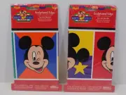 Lot of 2 Disney Mickey's Stuff for Kids Sculptured Edge Pre-Cut Border 7.7 Sq Ft