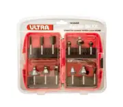 Ultra ROUTER BIT SET 161264KB 12Pieces 6.4mm Shaft, Tungsten Carbide Tipped