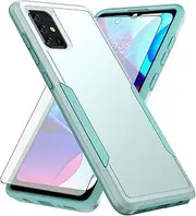 [Asuwish] Phone Case for Samsung Galaxy A51 4G with Tempered Glass Screen Protector Cover and Slim Thin Hybrid Full Body Protective Mobile Cell Accessories A 51 M40S 51A A515F S51 Women Men Green