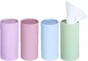4 Pack Car Tissue Holder with Facial Tissues Bulk, Car Tissues Cylinder, Tissue