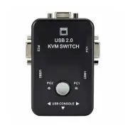 Dual/2-Port USB VGA KVM Switch Box Mouse Keyboard Monitor Sharing Computer PC