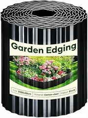 OGL 20mx30cm Garden Fence Landscape Edging Lawn Border DIY Flexible Corrugated Carbon Steel Roll Kit for Flower Plant Bed Grass Path