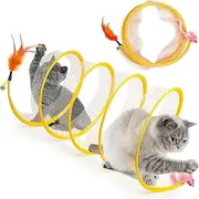 Folded Cat Tube Tunnel,Cat Toys for Indoor Cats Large,Cat Tunnel Bed for Kittens,Cat Donut Tunnels,Whisker Twister for Cats,Cat Toy for Indoor Cats,Decompression Interactive Cat Springs Toys
