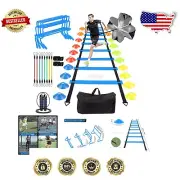 Portable Agility Training Equipment Set with Ladder, Cones & Parachute