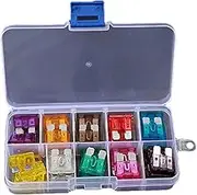 HaiYusee Automotive Fuses Assortment Kit 50PCS Medium Size Auto Fuses Set Easy to Use Includes Storage Box RV Fuses Assortment Kit for