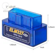 OBDII Mini OBD2 Car Diagnostic Scanner Detector Tester Bluetooth blue