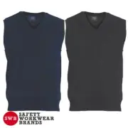 DNC Workwear Mens Pullover Wool Blend Vest Knit Office Work Black Navy New 4311