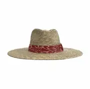 NWT BRIXTON Joanna Straw Hat Honey/Aloha Red Women’s Sz MEDIUM 7 1/4