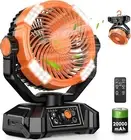 Portable Camping Fan with LED Lantern 20000mAh Rechargeable Battery Powered Fan