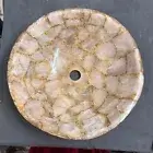 Rose Quartz Stone Wash Basin Sink | Round Agate Wash Basin Sink For Bathroom |