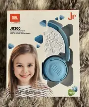 New JBL JR300 Kids On-Ear Headphones Safe Sound - Sky Blue Free Shipping