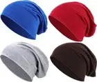 Outus 4 Pieces Thin Knit One Size, Dark Blue, Brown, Light Gray, Red