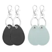 Leather Key Fob Holder, 4 Pcs PU Leather Keychain Key Holder for Keychain