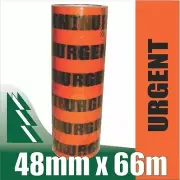 6 x Rolls URGENT Warning Tape Fluoro Orange 48mm x 66m High Visibility BULK BUY