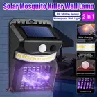 4x Solar Mosquito Zapper Killer Outdoor Wall Lamp Bug Zapper Fly Insect Repeller