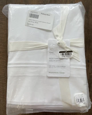 New Pottery Barn 1000-Thread-Count Sateen KING Sheet Set