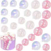 24Pcs Bubble Balls Cake Toppers, Colorful Mini Balloon Cake Topper Set, Pearl