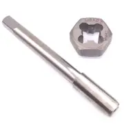 US Stock HSS M8 x 0.5mm Tap & 8 x 0.5mm Hexagon Die Metric Thread Right Hand Set