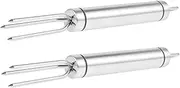 HEALEEP 2Pcs Stainless Steel BBQ Corn Holders Barbecue Forks for Easy Grilling Outdoor Picnic Tools Sturdy Corn Skewers for Home Parties and Bbqs