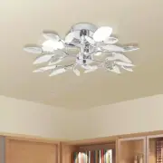 Elegant White Acrylic Crystal Leaf Ceiling Lamp 3 E14 Bulbs Modern Lighting