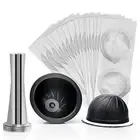 Refillable Coffee Capsules + Disposable Aluminum Foil Tool For Nespresso Vertuo