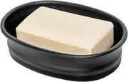InterDesign 4-Piece Bathroom Vanity & Countertop Organizer Set: Olivia Tall Soap & Lotion Dispenser, Tumbler, Toothbrush Holder & Soap Dish Soap Dish Matte Black